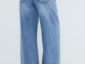 Широкие джинсы с высокой посадкой из лиоцелла, Голубой