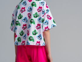 Комплект трикотажный для девочек: фуфайка (футболка), шорты