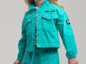 Куртка текстильная джинсовая для девочек