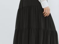 Юбка макси из шифона, Черный
