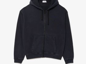 Толстовка Lacoste свободного кроя унисекс с эффектом стирки