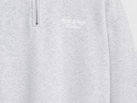 Толстовка с воротником-стойкой на молнии, Серый