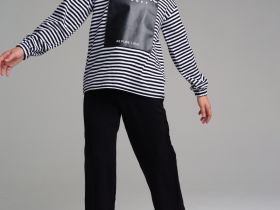 Фуфайка трикотажная для девочек (футболка с длинными рукавами)