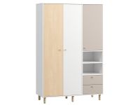 Распашной шкаф Дикинс 3-124x190 Береза/Латте