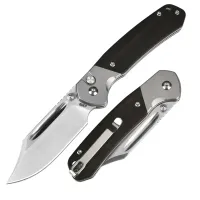 Складной нож CJRB Pyrite Bowie, сталь AR-RPM9, рукоять Ebony wood