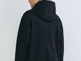 Толстовка на молнии с капюшоном, Черный