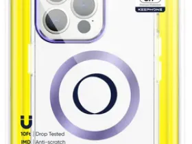 Чехол-накладка Keephone Dazzle Pro Magsafe для Apple iPhone 14 Pro пластиковый (фиолетовая рамка)