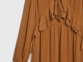 Платье с воланами и завязками, Оранжевый