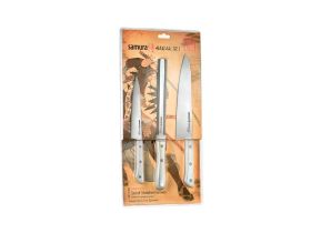 Набор из 3-х кухонных ножей (универсальный, для замороженных продуктов, шеф) Samura "Harakiri" (SHR-0230W) White, сталь AUS-8, рукоять ABS-пластик