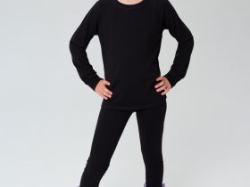 Термокомплект трикот. для девочек: фуфайка (футболка) с длин. рук, брюки для эпизод. использования