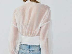 Блузка из лиоцелла на запах, Белый