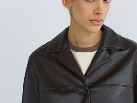 Куртка из искусственной кожи, Коричневый