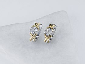 Серьги из белого золота с бриллиантами э4101сг02203650