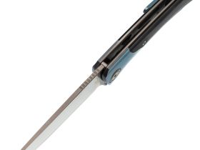 Складной нож Maxace Goliath Black, сталь Bohler K110, рукоять G-10/синий больстер