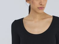 Приталенный лонгслив в рубчик, Черный