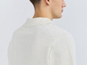 Поло из текстурной ткани, Белый