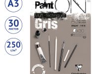 Альбом-склейка для смешанных техник Clairefontaine "Paint'ON Grey" А3 30 л 250 г, серый