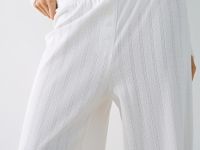 Пижамные брюки из ажурного трикотажа, Белый