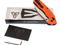 Складной нож Obertech ns-01 thumb stud satin, сталь VG-10, рукоять G10, оранжевый