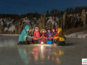 Зима на реке Синяя. Синские Столбы