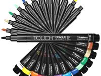 Маркер акриловый TOUCH "Opaque" наконечник тонкий, цвет зеленый