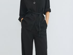 Широкие брюки с эластичным поясом, Черный