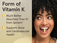 Jarrow Formulas, MK-7, самая активная форма витамина K2, 180 мкг, 30 мягких таблеток