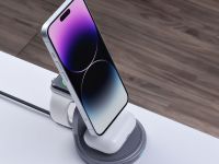 Беспроводное зарядное устройство Deppa MagSafe Station 3 в 1 (23161) для смартфона/наушников/Apple Watch 15W (графит)