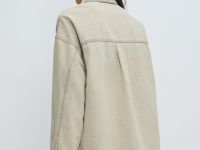 Джинсовая куртка-рубашка, Бежевый