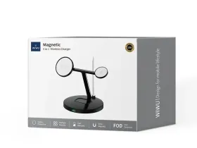 Беспроводное зарядное устройство WIWU Fast Charger 15W 4 в 1 (Wi-W032) (черный)