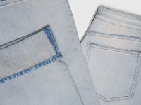 Свободные джинсы со средней посадкой, Голубой