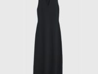 Вязаное платье с воротником-поло, Черный