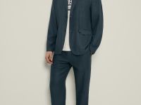 Брюки зауженного кроя с добавлением льна