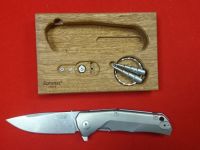 Нож складной LionSteel T.R.E. Blue Titanium, TRE BL, сталь M390, рукоять титан