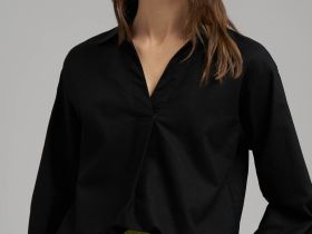 Свободная рубашка изо льна и хлопка