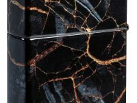 Зажигалка ZIPPO Fusion Marble Design с покрытием 540 Tumbled Chrome, латунь/сталь, черная, 38x13x57 мм