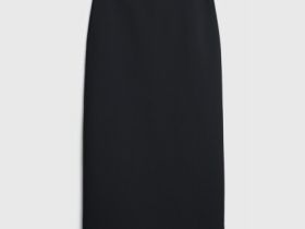 Прямая юбка миди, Черный