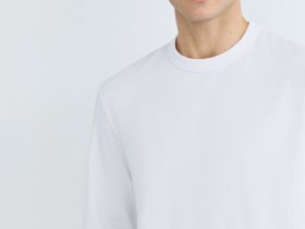 Базовый лонгслив из плотного хлопка, Белый