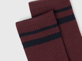 Высокие носки в рубчик, Красный