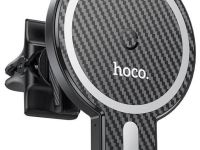 Автомобильный держатель Hoco (CA85) для смартфона с беспроводной зарядкой 5W/7W/10W/15W в воздуховод (черный)