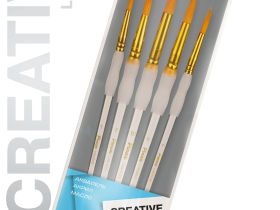 Набор кистей синтетика Pinax "CREATIVE" круглые 5 шт, эргономичная ручка