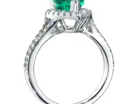 Кольцо из белого золота с изумрудом э4767кц08220602