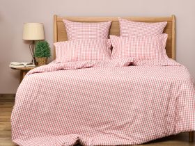 Постельное белье полукомплект Vichy, кораллово-розовое