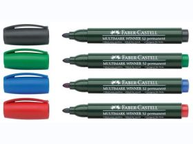 Маркер перманентный Faber-Castell "Winner 52" 1-2 мм, с круглый наконечником, зеленый