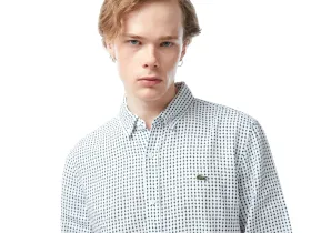 Мужская рубашка Lacoste с монограммой из смеси льна