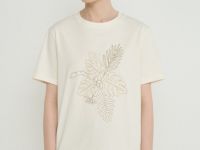 Футболка с вышивкой, Бежевый