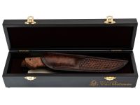 Авторский нож Ворон, сталь мозаичный дамаск, подарочная шкатулка