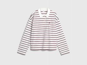 Поло с длинным рукавом для девочек, Бежевый