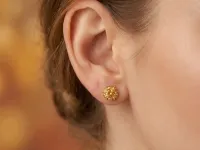 Пусеты из серебра с цитринами э0620пс01260377