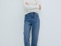 Джинсы Mom fit с высокой посадкой, Синий